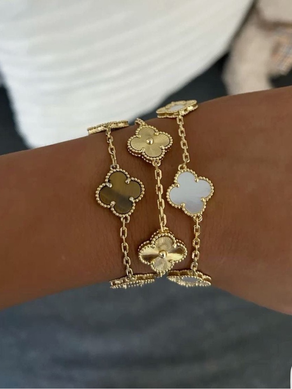 5 Motifs Clover Gold VCA Design Bracelet